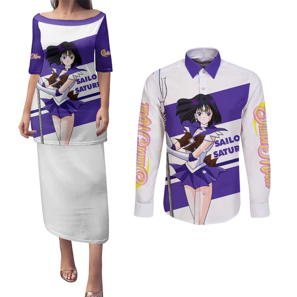 Sailor Saturn - Sailor Moon Couples Matching Puletasi and Long Sleeve Button Shirt Anime Style