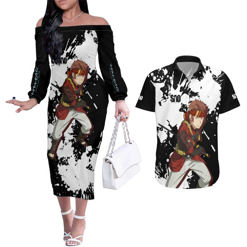 Klein - Sword Art Online Couples Matching Off The Shoulder Long Sleeve Dress and Hawaiian Shirt Anime Style