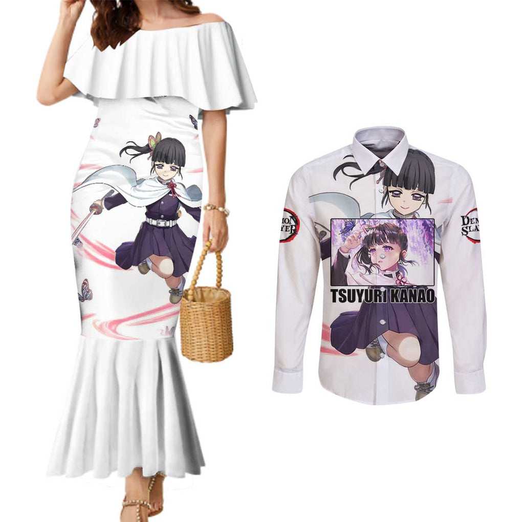 Kanao - Demon Slayer Couples Matching Mermaid Dress and Long Sleeve Button Shirt Anime Style