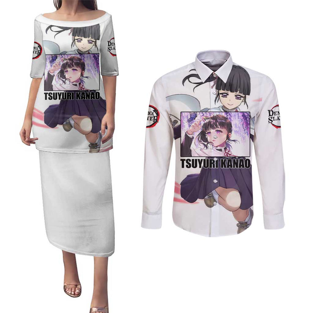 Kanao - Demon Slayer Couples Matching Puletasi and Long Sleeve Button Shirt Anime Style