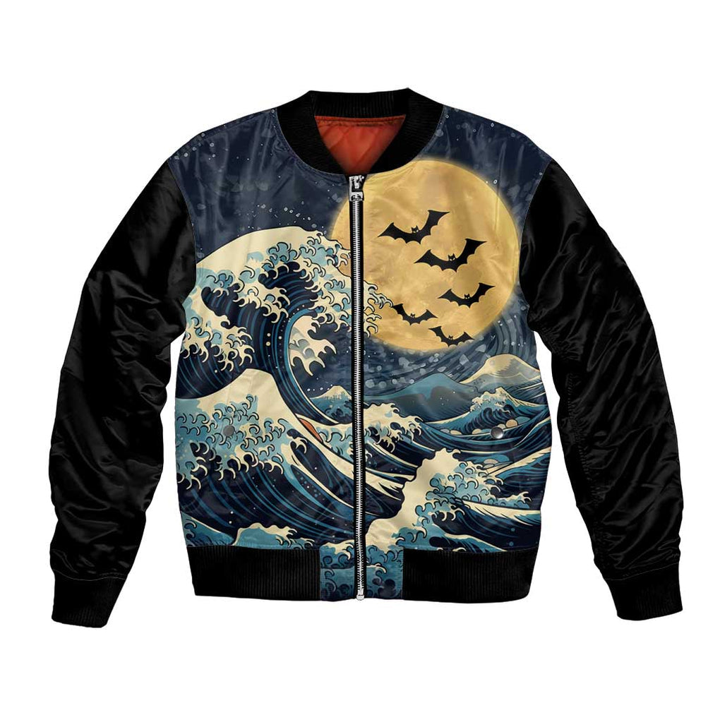 Kanagawa Wave Janpan Halloween Bomber Jacket Japan Art Style