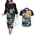 Kanagawa Wave Janpan Halloween Couples Matching Off The Shoulder Long Sleeve Dress and Hawaiian Shirt Japan Art Style