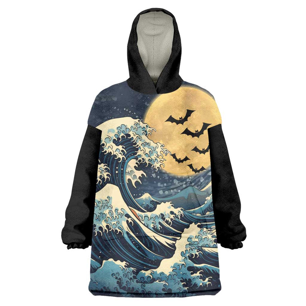 Kanagawa Wave Janpan Halloween Wearable Blanket Hoodie Japan Art Style