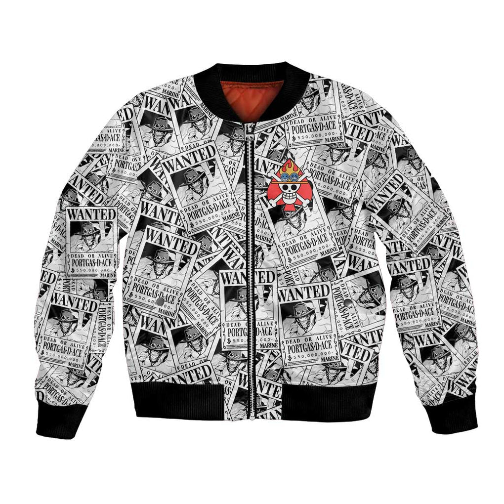 Portgas D. Ace Wanted - One Piece Bomber Jacket Anime Style