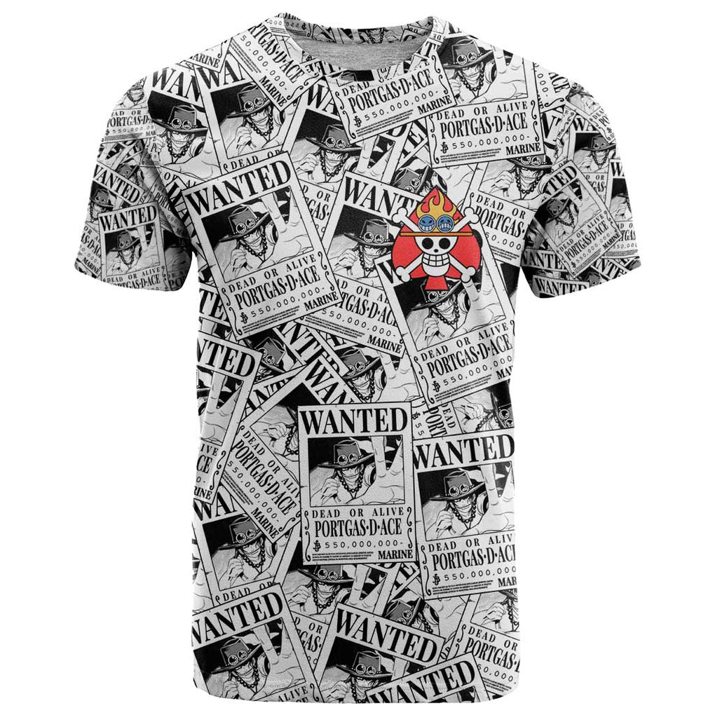 Portgas D. Ace Wanted - One Piece T Shirt Anime Style