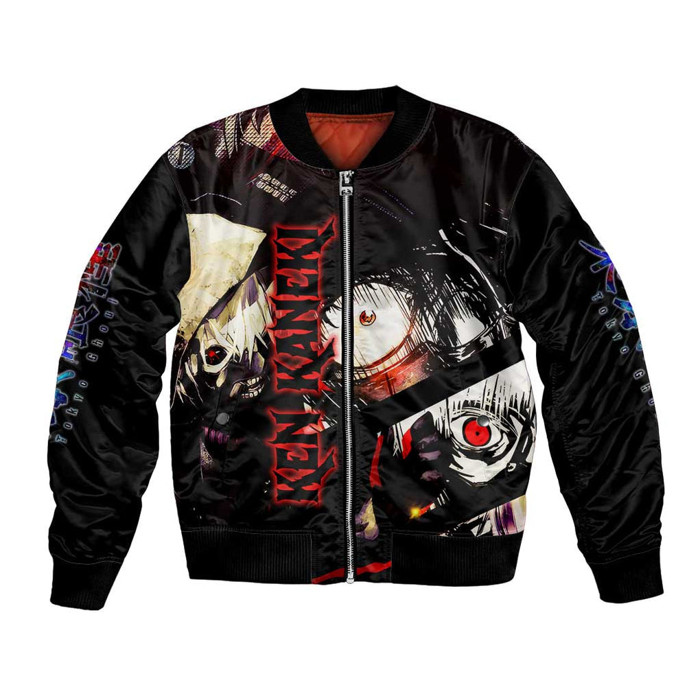 Kaneki Ken Tokyo Ghoul Grunge Bomber Jacket Anime Style