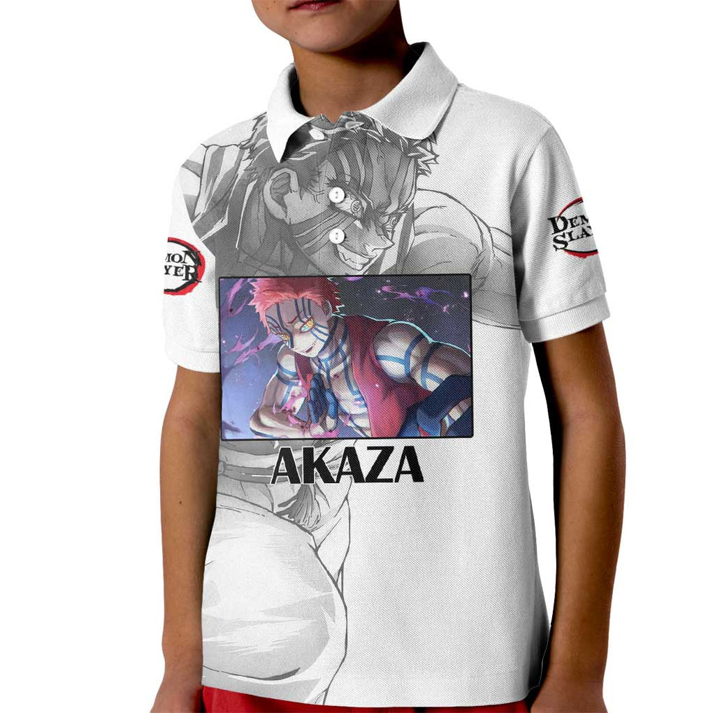 Akaza - Demon Slayer - Kimesu no Yaiba Kid Polo Shirt Japan Art Style