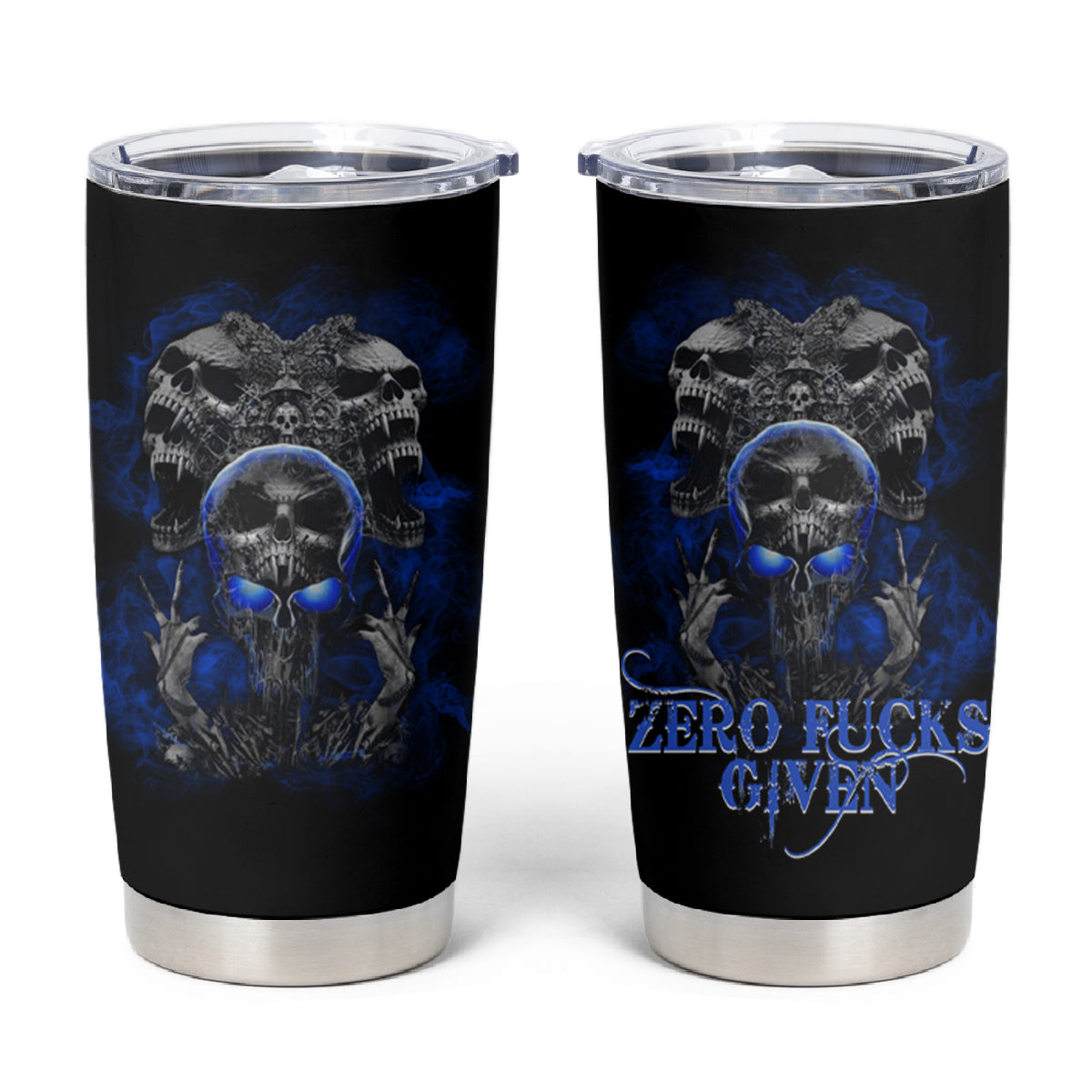 Skull Butterfly Demon - Zero Fck Given Tumbler Cup