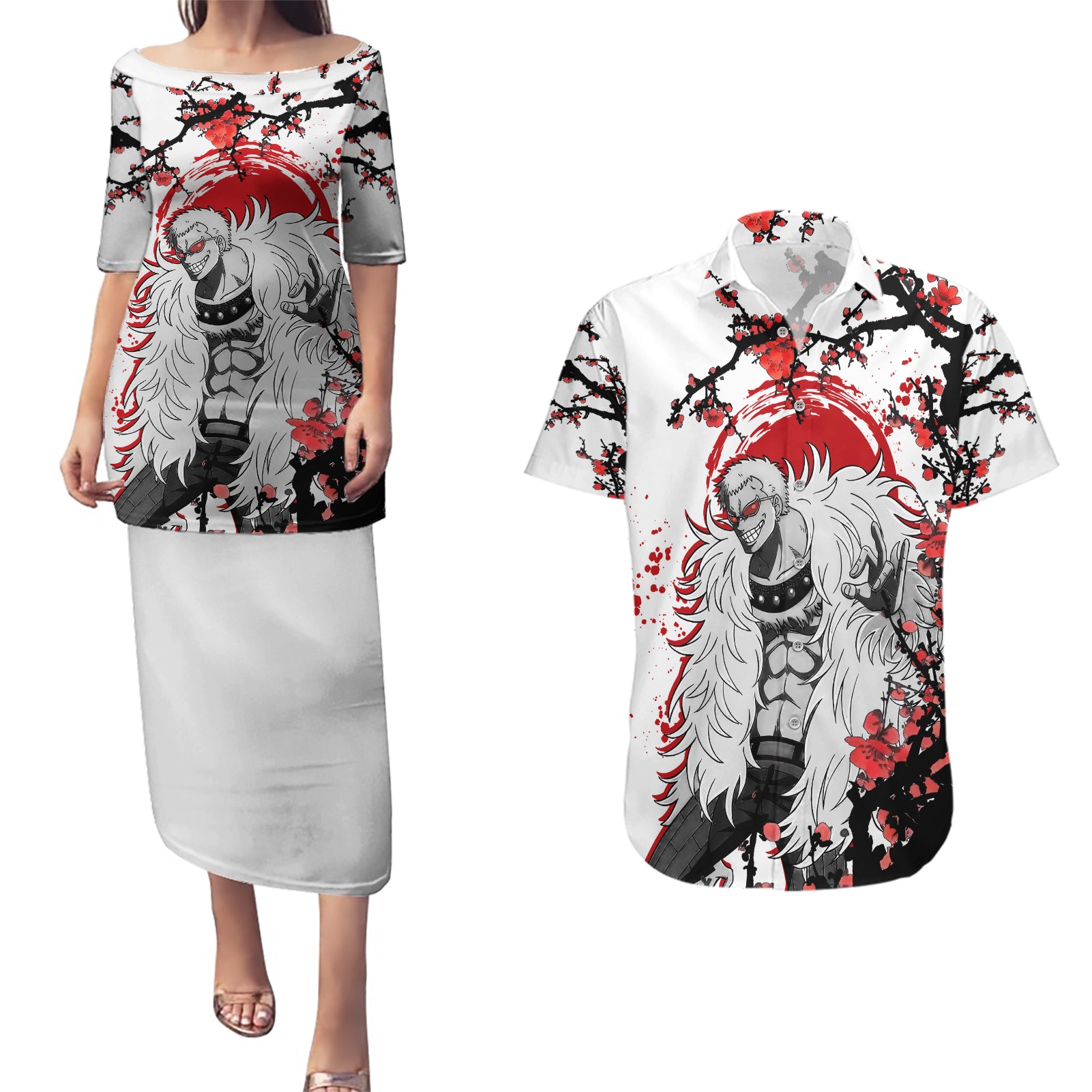 Donquixote - Japan Style Anime Couples Matching Puletasi and Hawaiian Shirt