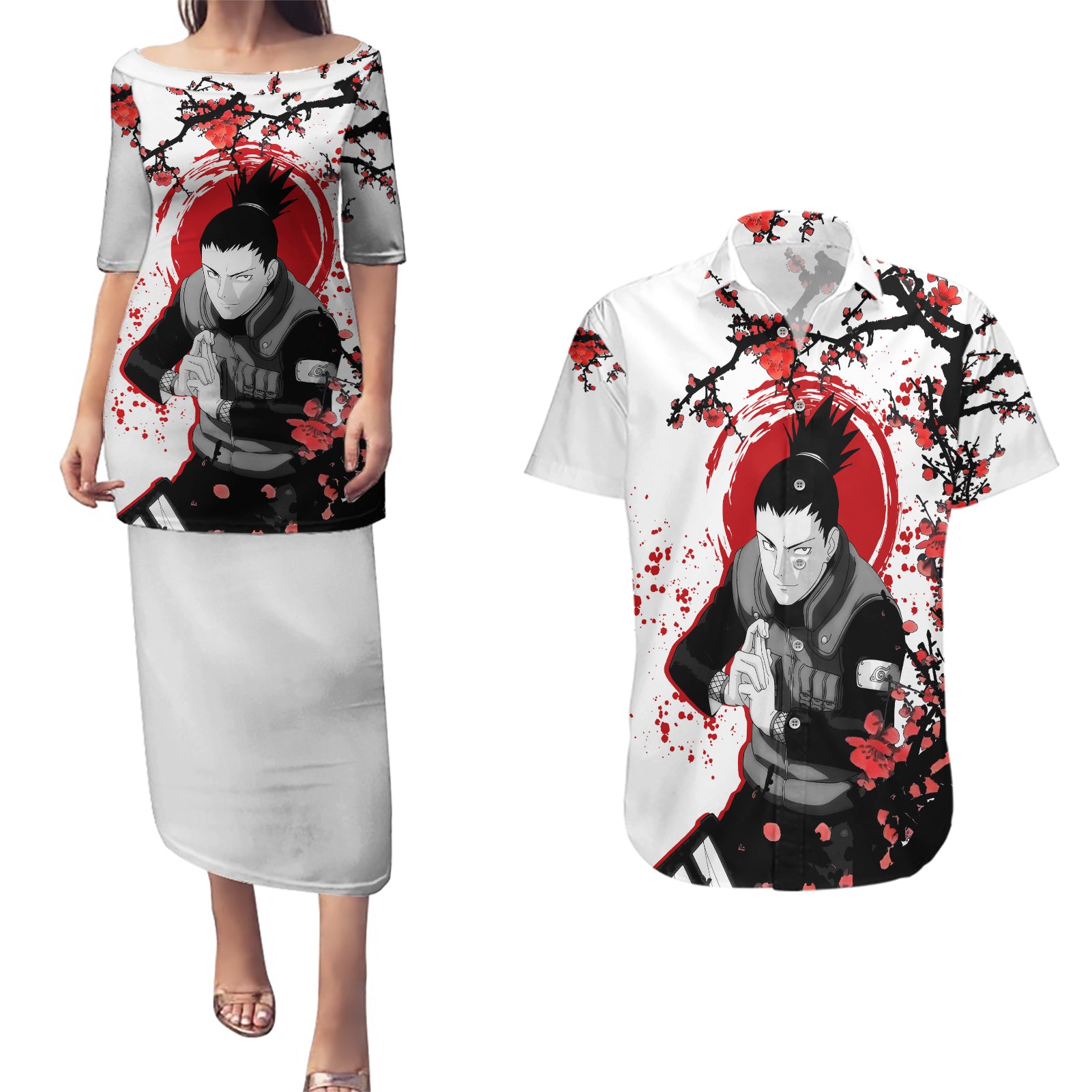 Shikamaru - Japan Style Anime Couples Matching Puletasi and Hawaiian Shirt