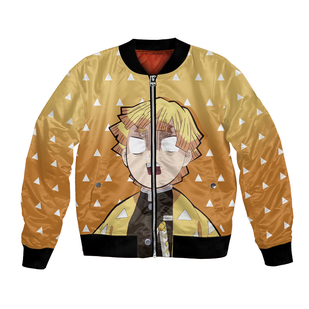 Kimetsu Zenitsu Bomber Jacket Demon Slayer Anime Funny Style