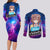 Inugami Korone Holo Live Couples Matching Long Sleeve Bodycon Dress and Long Sleeve Button Shirt Galaxy Style