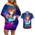 Inugami Korone Holo Live Couples Matching Off Shoulder Short Dress and Hawaiian Shirt Galaxy Style