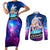 Pekora Usada Holo Live Couples Matching Short Sleeve Bodycon Dress and Long Sleeve Button Shirt Galaxy Style