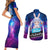 Pekora Usada Holo Live Couples Matching Short Sleeve Bodycon Dress and Long Sleeve Button Shirt Galaxy Style