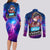 Houshou Marine Holo Live Couples Matching Long Sleeve Bodycon Dress and Long Sleeve Button Shirt Galaxy Style