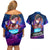 Houshou Marine Holo Live Couples Matching Off Shoulder Short Dress and Hawaiian Shirt Galaxy Style