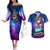 Houshou Marine Holo Live Couples Matching Off The Shoulder Long Sleeve Dress and Hawaiian Shirt Galaxy Style