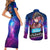 Houshou Marine Holo Live Couples Matching Short Sleeve Bodycon Dress and Long Sleeve Button Shirt Galaxy Style