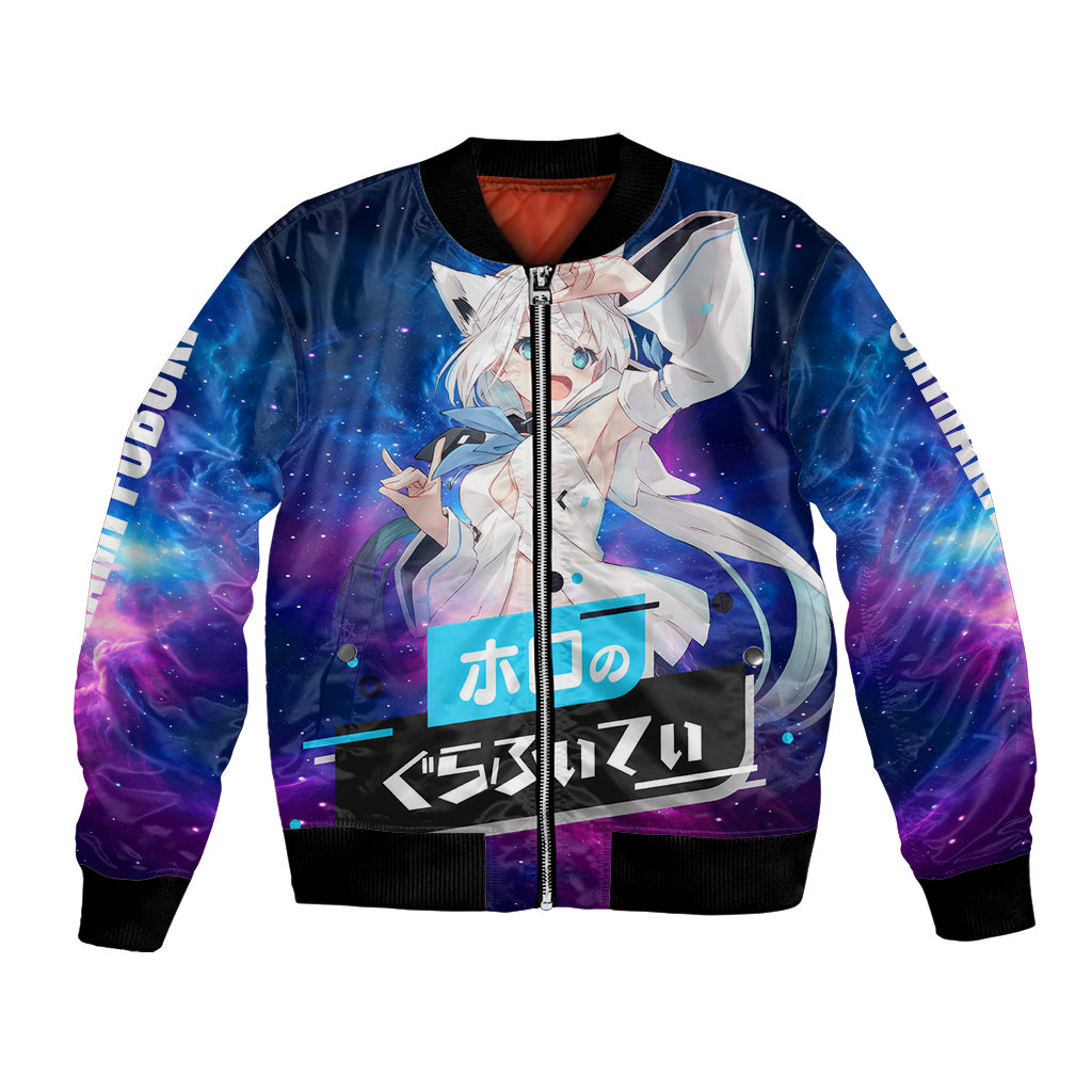 Shirakami Fubuki Holo Live Bomber Jacket Galaxy Style