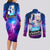 Shirakami Fubuki Holo Live Couples Matching Long Sleeve Bodycon Dress and Long Sleeve Button Shirt Galaxy Style