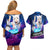 Shirakami Fubuki Holo Live Couples Matching Off Shoulder Short Dress and Hawaiian Shirt Galaxy Style