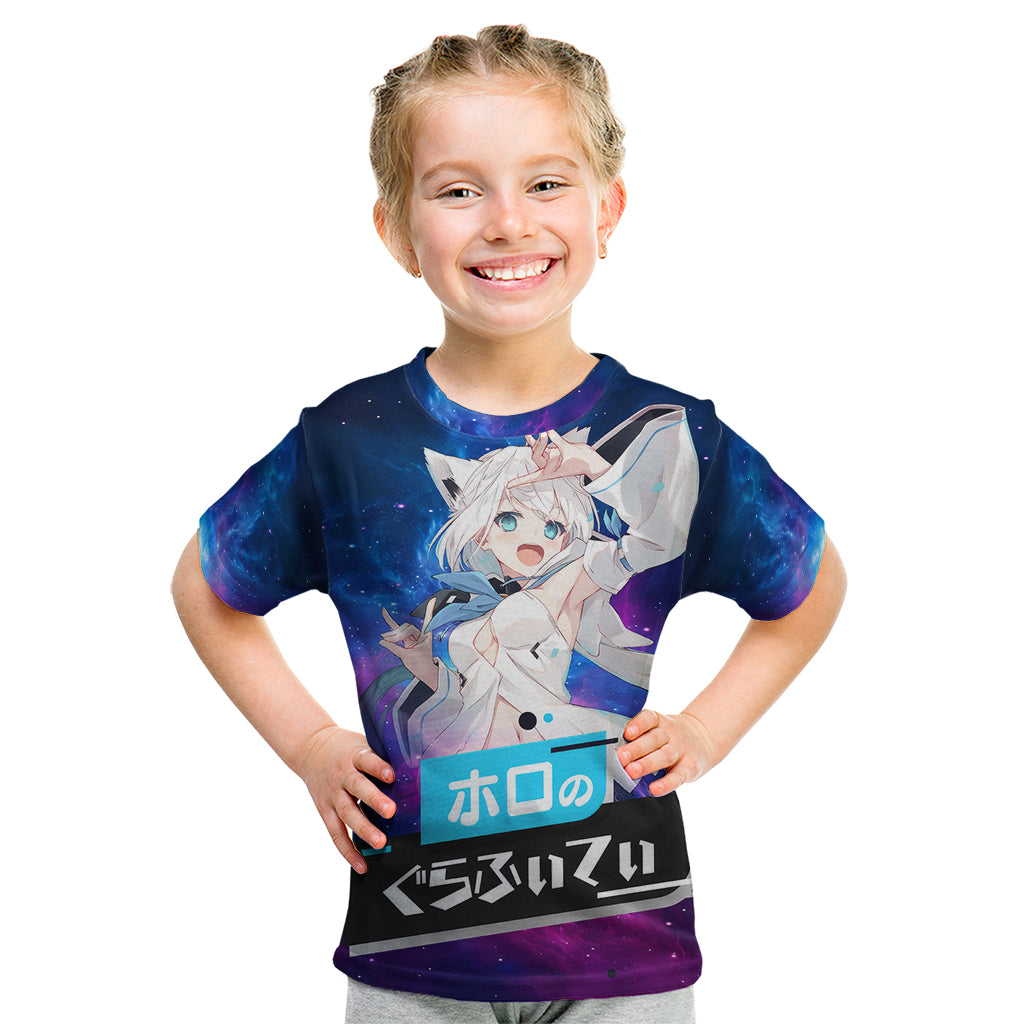 Shirakami Fubuki Holo Live Kid T Shirt Galaxy Style