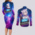 Nekomata Okayu Holo Live Couples Matching Long Sleeve Bodycon Dress and Long Sleeve Button Shirt Galaxy Style