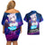 Nekomata Okayu Holo Live Couples Matching Off Shoulder Short Dress and Hawaiian Shirt Galaxy Style