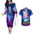 Nekomata Okayu Holo Live Couples Matching Off The Shoulder Long Sleeve Dress and Hawaiian Shirt Galaxy Style