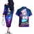 Nekomata Okayu Holo Live Couples Matching Off The Shoulder Long Sleeve Dress and Hawaiian Shirt Galaxy Style