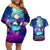 Uruha Rushia Holo Live Couples Matching Off Shoulder Short Dress and Hawaiian Shirt Galaxy Style