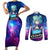 Uruha Rushia Holo Live Couples Matching Short Sleeve Bodycon Dress and Long Sleeve Button Shirt Galaxy Style