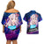 Nakiri Ayame Holo Live Couples Matching Off Shoulder Short Dress and Hawaiian Shirt Galaxy Style