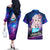 Nakiri Ayame Holo Live Couples Matching Off The Shoulder Long Sleeve Dress and Hawaiian Shirt Galaxy Style