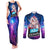 Nakiri Ayame Holo Live Couples Matching Tank Maxi Dress and Long Sleeve Button Shirt Galaxy Style