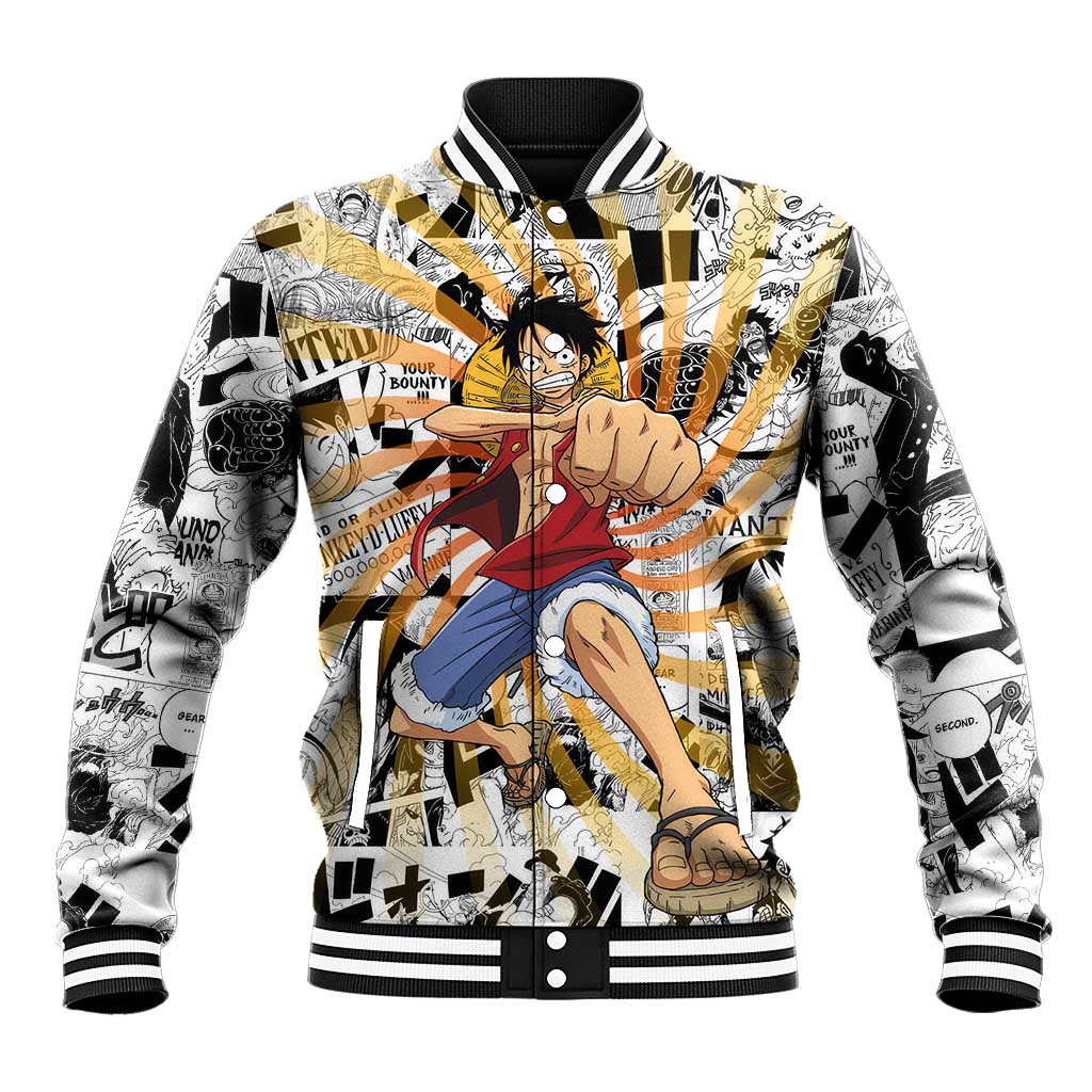 One Piece Blazing Force Luffy Baseball Jacket Anime Mix Manga Style