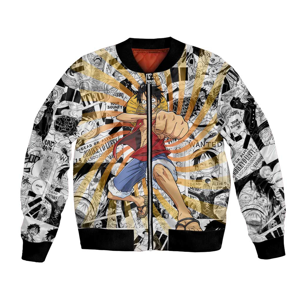 One Piece Blazing Force Luffy Bomber Jacket Anime Mix Manga Style