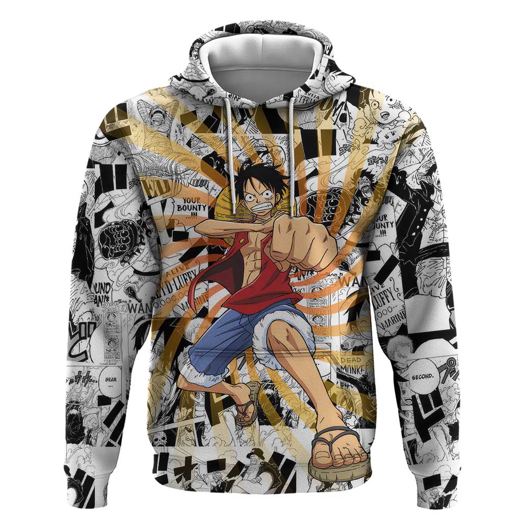 One Piece Blazing Force Luffy Hoodie Anime Mix Manga Style