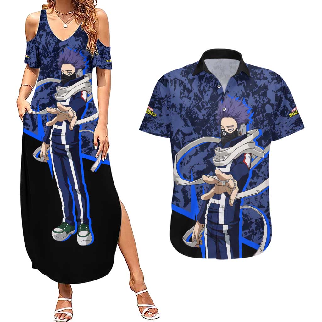 Hitoshi Shinso - My Hero Academia Couples Matching Summer Maxi Dress and Hawaiian Shirt Anime Style