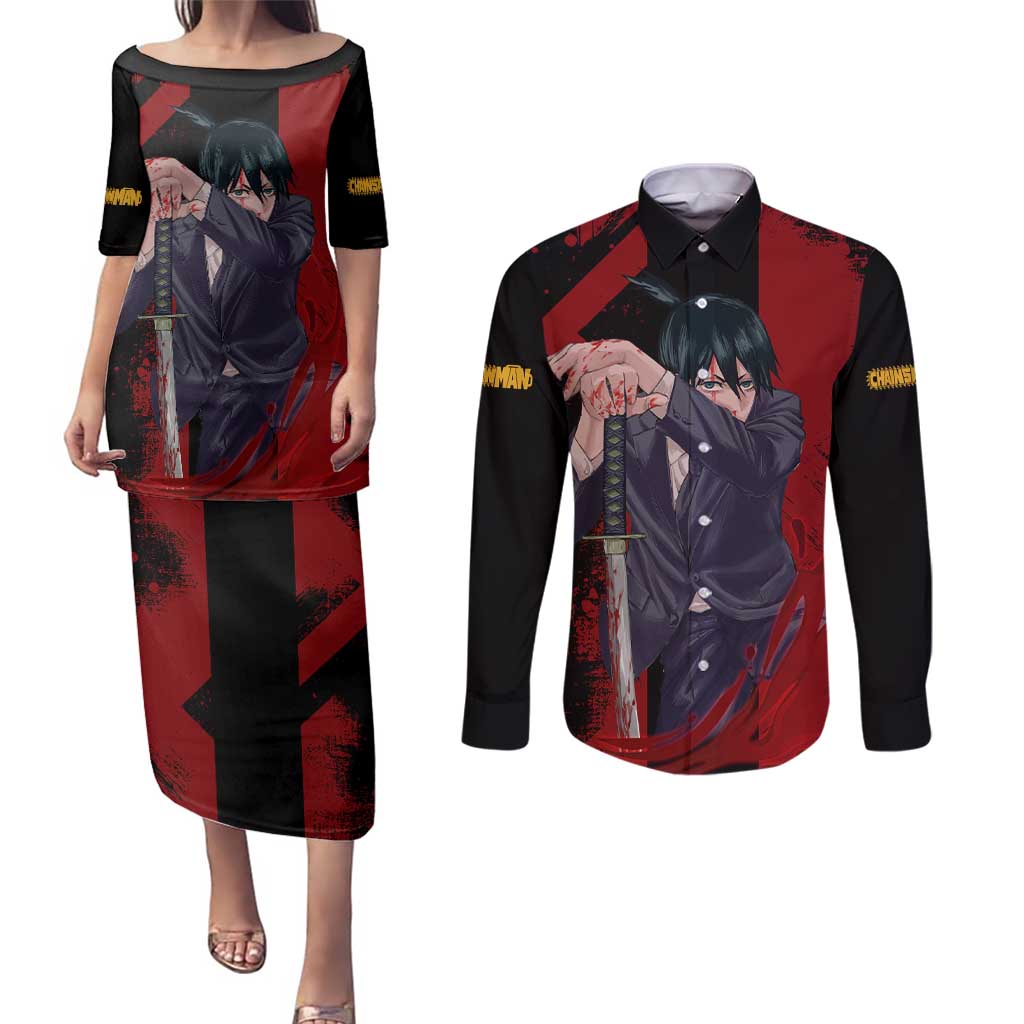 Aki Hayakawa - Chainsaw Man Couples Matching Puletasi and Long Sleeve Button Shirt Anime Style