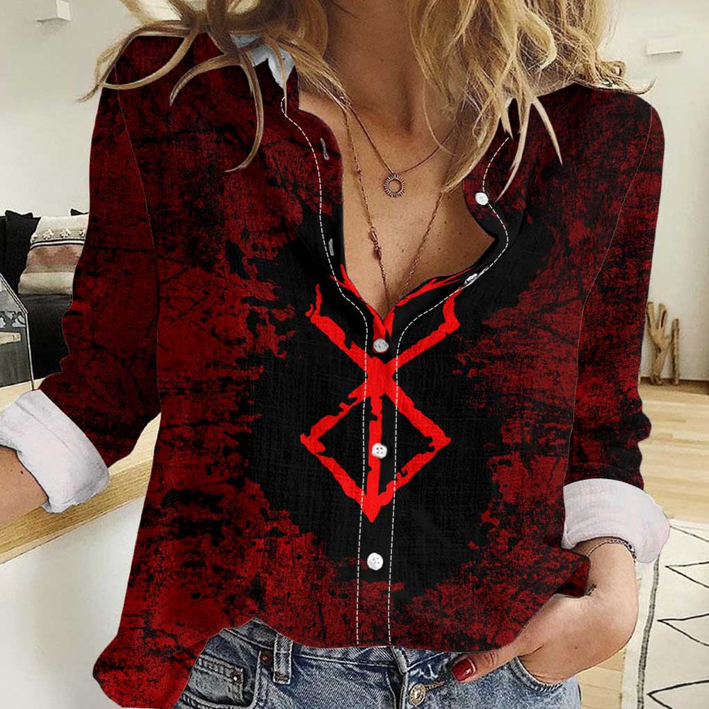 Guts - Berserk Women Casual Shirt Anime Mix Grunge Blood Style