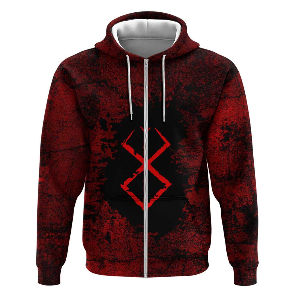 Guts - Berserk Zip Hoodie Anime Mix Grunge Blood Style