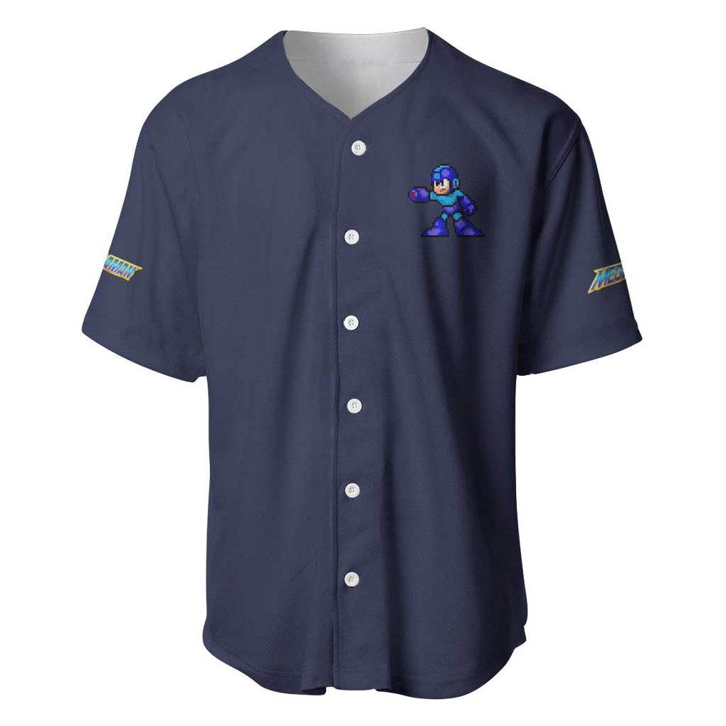 Mega Man Baseball Jersey Anime Style