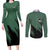 Roronoa Zoro Mix Manga - One Piece Couples Matching Long Sleeve Bodycon Dress and Long Sleeve Button Shirt Anime Style