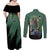 Roronoa Zoro Mix Manga - One Piece Couples Matching Off Shoulder Maxi Dress and Long Sleeve Button Shirt Anime Style