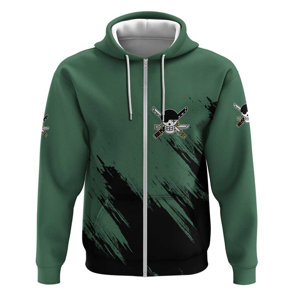 Roronoa Zoro Mix Manga - One Piece Zip Hoodie Anime Style