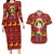 Luffy - One Piece Couples Matching Long Sleeve Bodycon Dress and Hawaiian Shirt Anime Mix Christmas Style