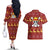 Luffy - One Piece Couples Matching Off The Shoulder Long Sleeve Dress and Hawaiian Shirt Anime Mix Christmas Style