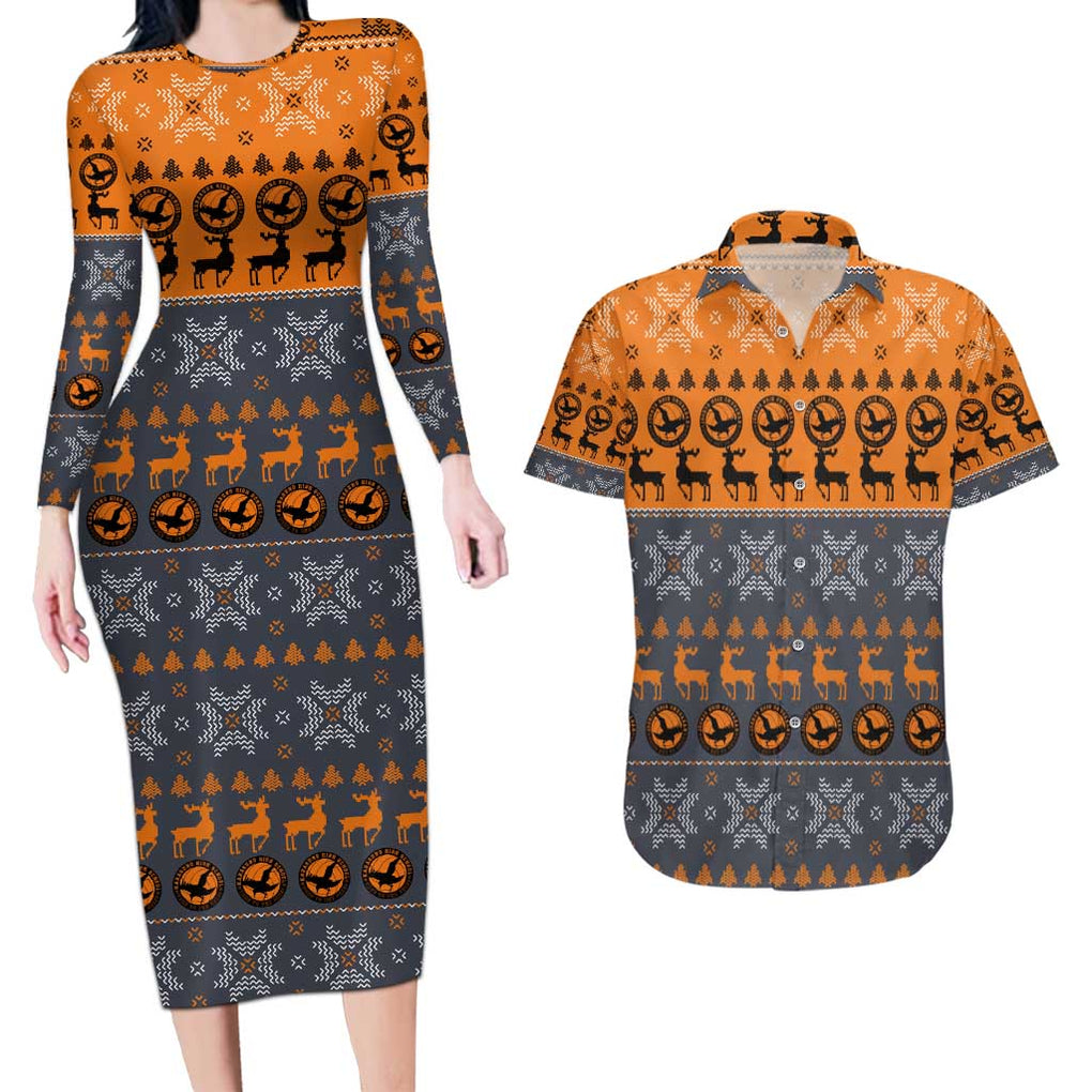 Karasuno - Haikyuu Couples Matching Long Sleeve Bodycon Dress and Hawaiian Shirt Anime Mix Christmas Style